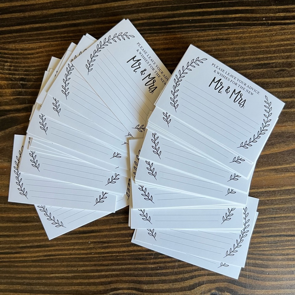 Hobby Lobby Mr & Mrs Advice Cards - White and Black